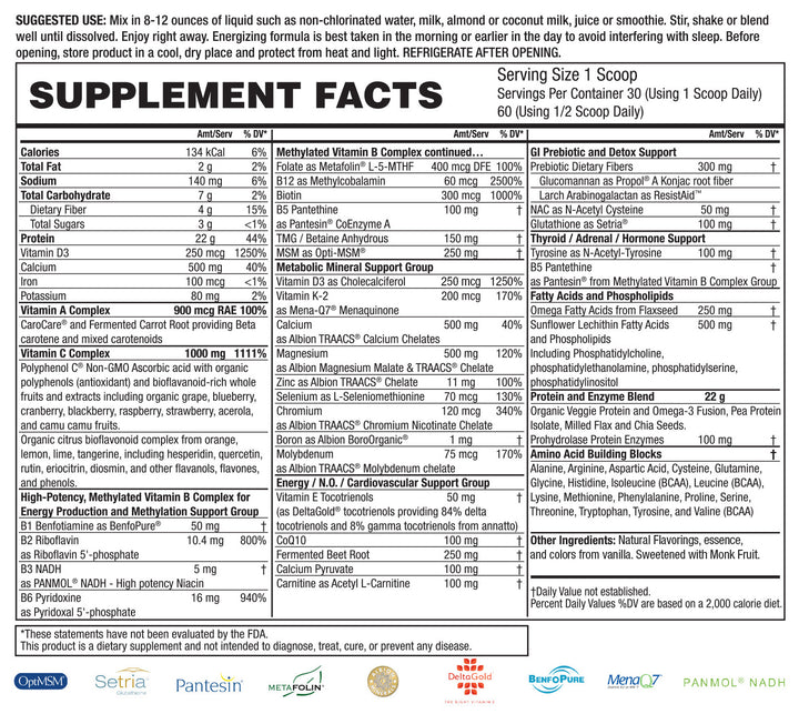 Cellular Nutrition Program – with Restore Non-Pro VANILLA VEGGIE Protein