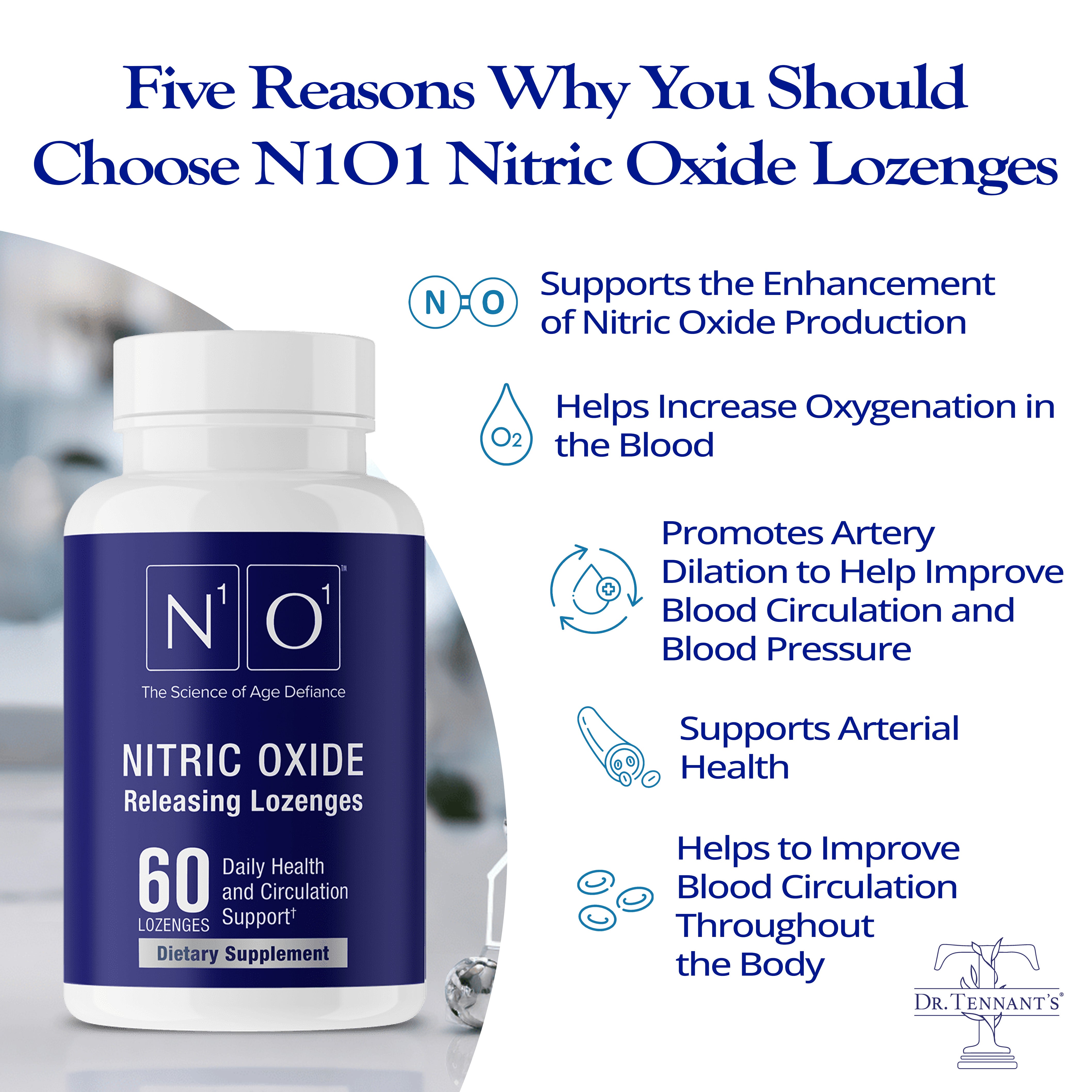 N1O1 Nitric Oxide Lozenge | Dr. Tennant's Nutraceuticals for Heart 