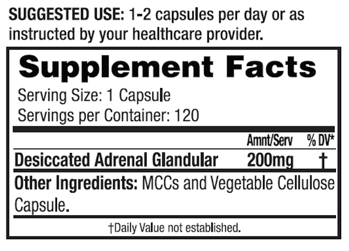 Adrenal Desiccated Glandular Formula