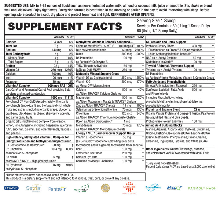 Cellular Nutrition Program - with Restore Non-Pro VANILLA VEGGIE Protein